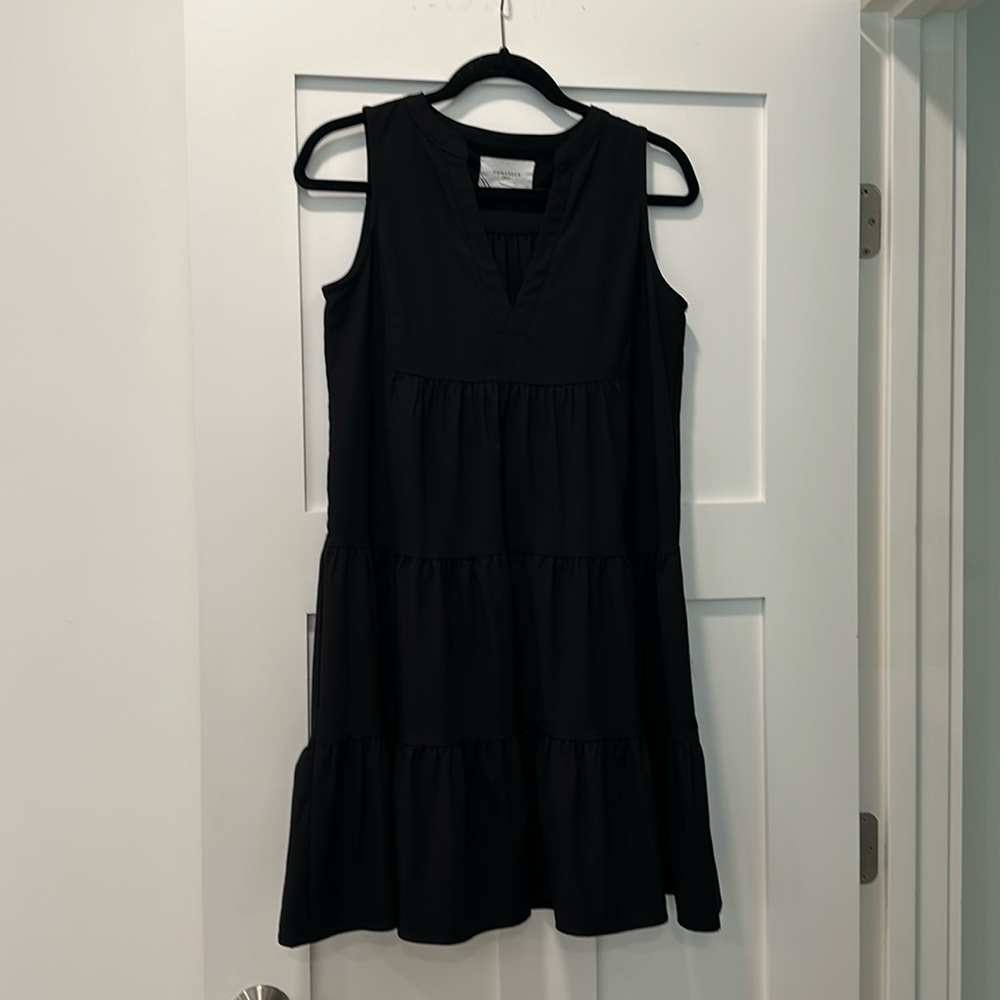 Black crepe sleeveless Kenzo Dress by Pomander Place for TUCKERNUCK